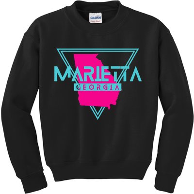 Marietta Georgia Souvenir Ga Retro Triangle Kids Sweatshirt