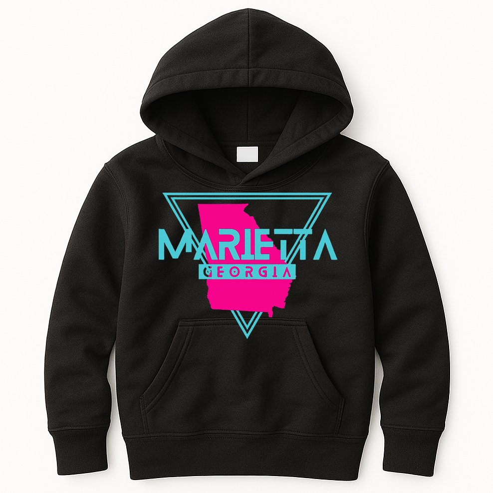 Marietta Georgia Souvenir Ga Retro Triangle Kids Hoodie