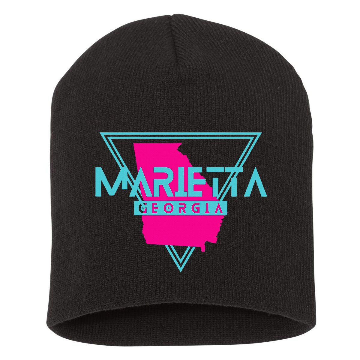 Marietta Georgia Souvenir Ga Retro Triangle Short Acrylic Beanie