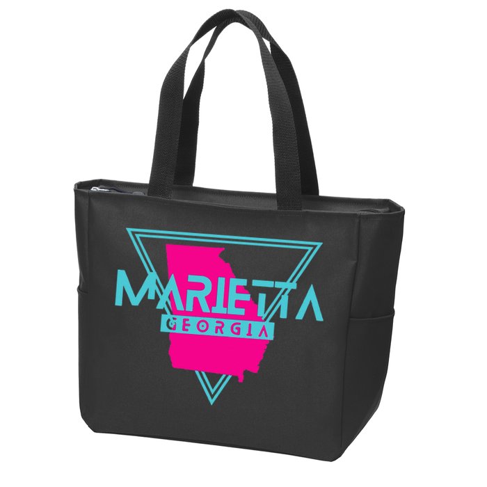 Marietta Georgia Souvenir Ga Retro Triangle Zip Tote Bag