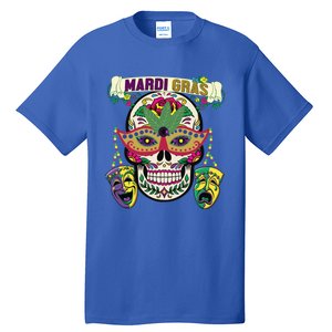 Mardi Gras Skull Cool Gift New Orleans Beads Masks Gift Tall T-Shirt