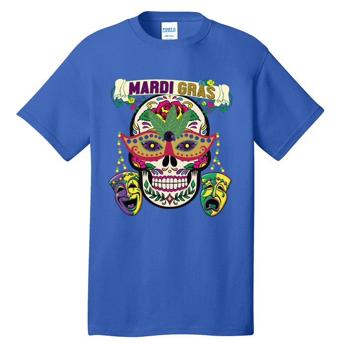 Mardi Gras Skull Cool Gift New Orleans Beads Masks Gift Tall T-Shirt