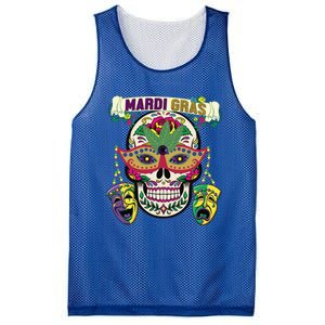 Mardi Gras Skull Cool Gift New Orleans Beads Masks Gift Mesh Reversible Basketball Jersey Tank