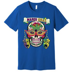 Mardi Gras Skull Cool Gift New Orleans Beads Masks Gift Premium T-Shirt