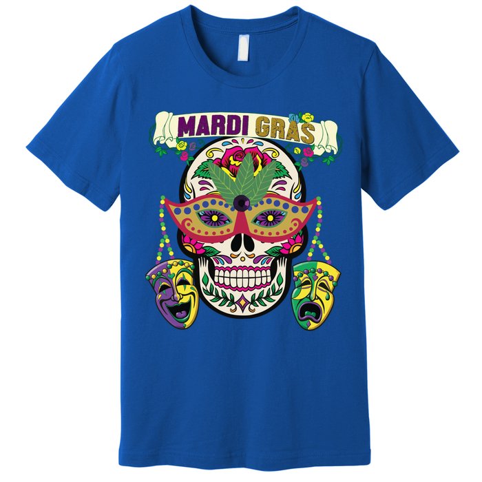 Mardi Gras Skull Cool Gift New Orleans Beads Masks Gift Premium T-Shirt