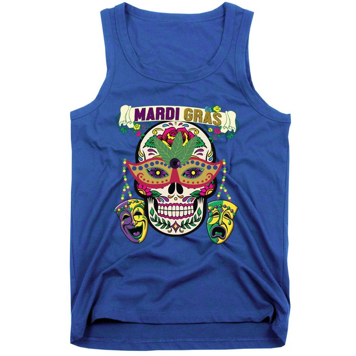 Mardi Gras Skull Cool Gift New Orleans Beads Masks Gift Tank Top