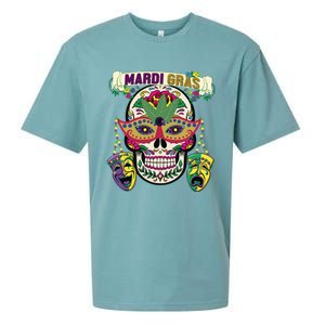 Mardi Gras Skull Cool Gift New Orleans Beads Masks Gift Sueded Cloud Jersey T-Shirt