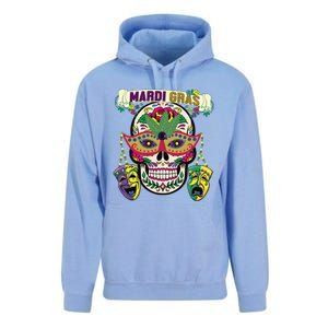 Mardi Gras Skull Cool Gift New Orleans Beads Masks Gift Unisex Surf Hoodie