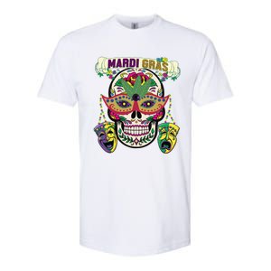 Mardi Gras Skull Cool Gift New Orleans Beads Masks Gift Softstyle CVC T-Shirt