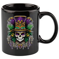 Mardi Gras Sugar Skull Party 11oz C Handle Ceramic Mug