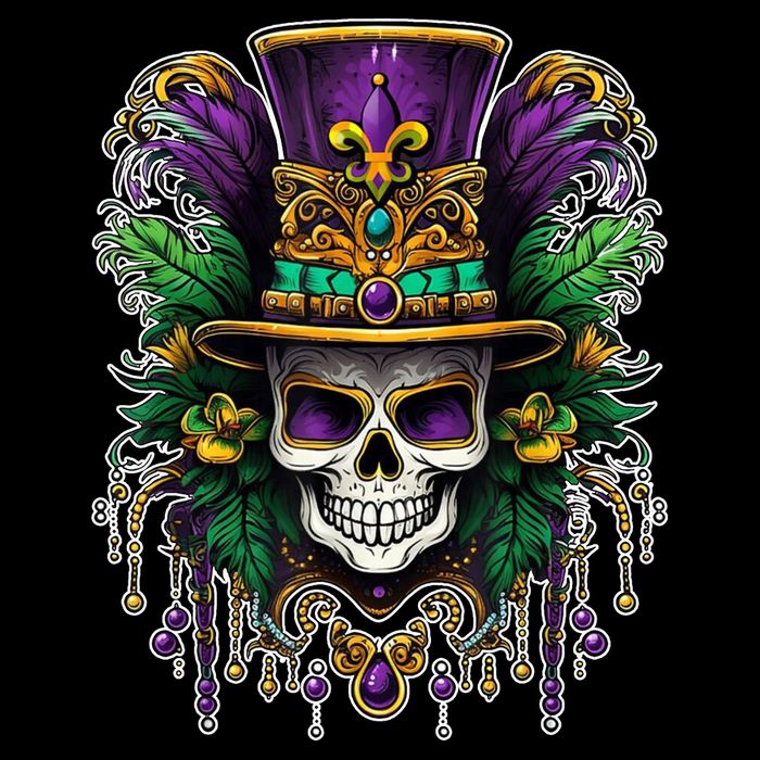 Mardi Gras Sugar Skull Party 16 in Basic Backpack