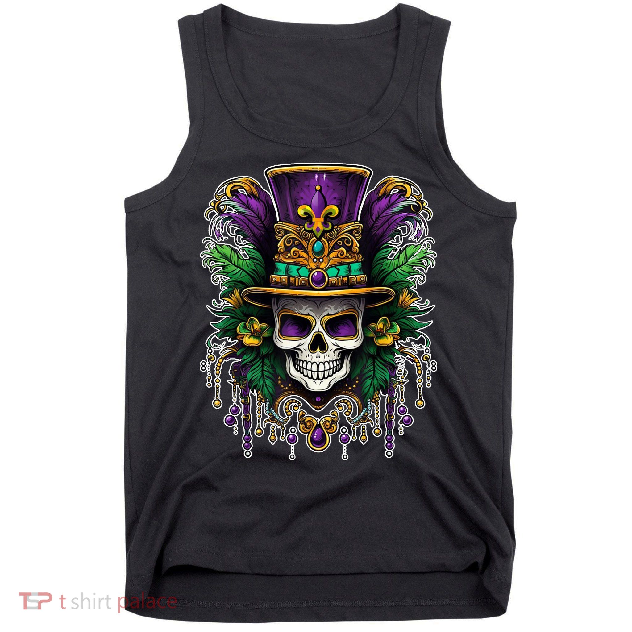 Mardi Gras Sugar Skull Party Tank Top