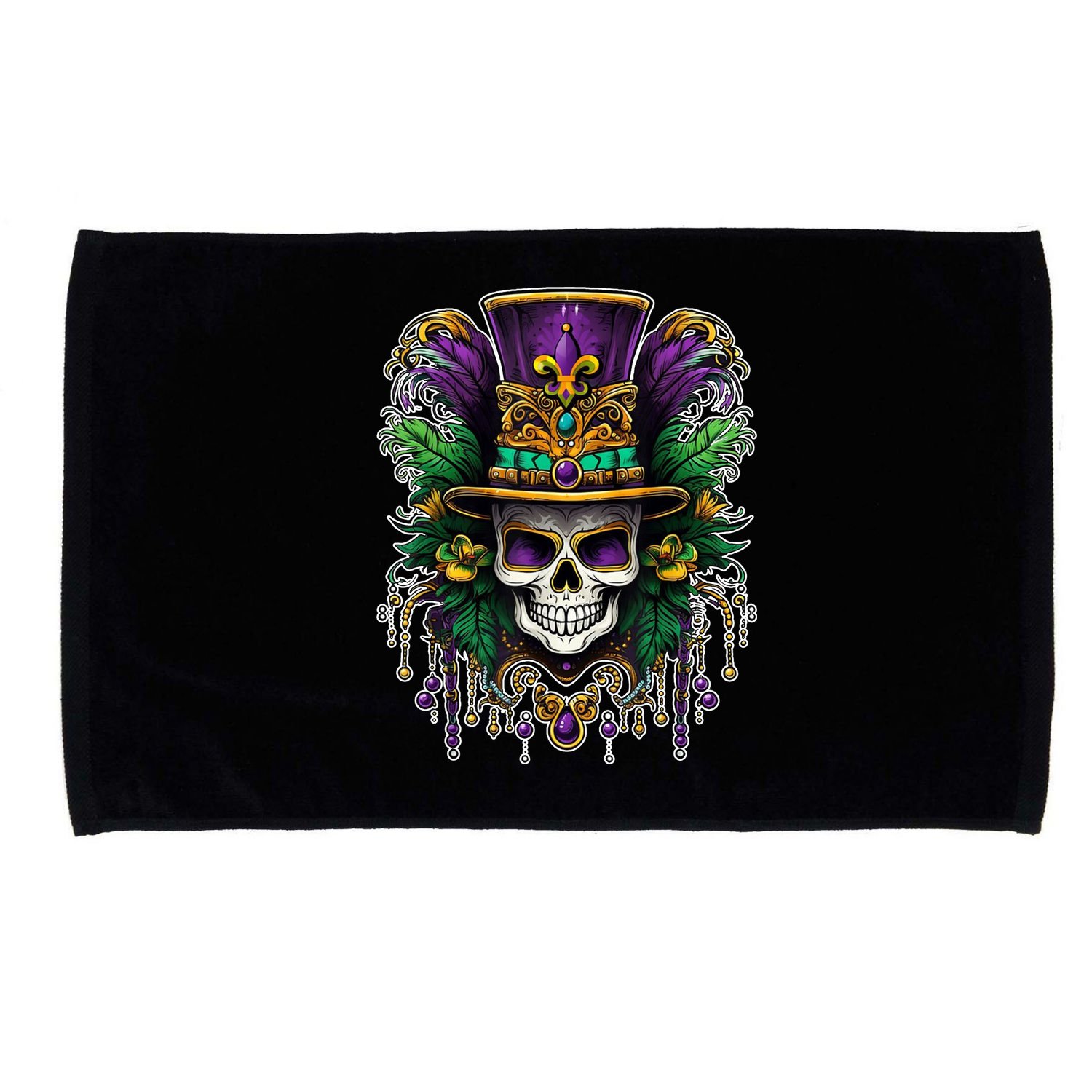 Mardi Gras Sugar Skull Party Microfiber Hand Towel
