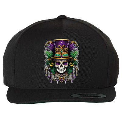Mardi Gras Sugar Skull Party Wool Snapback Cap