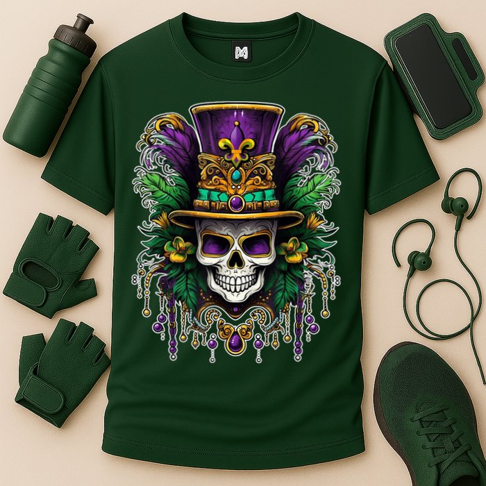 Mardi Gras Sugar Skull Party Cooling Performance Crew T-Shirt