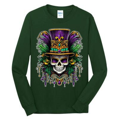 Mardi Gras Sugar Skull Party Tall Long Sleeve T-Shirt