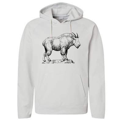 Mountain Goat Simple Mountain At Amazon ’S Clothing Store Performance Fleece Hoodie