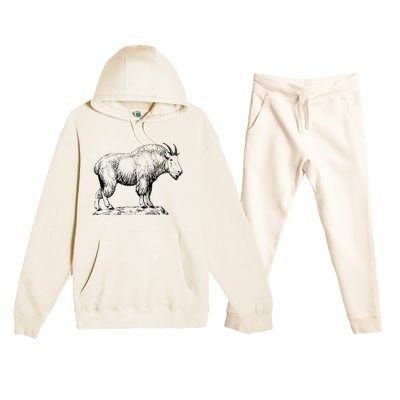 Mountain Goat Simple Mountain At Amazon ’S Clothing Store Premium Hooded Sweatsuit Set