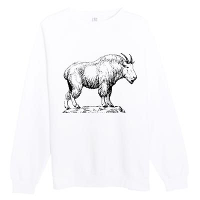 Mountain Goat Simple Mountain At Amazon ’S Clothing Store Premium Crewneck Sweatshirt