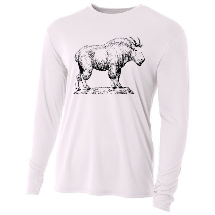 Mountain Goat Simple Mountain At Amazon ’S Clothing Store Cooling Performance Long Sleeve Crew