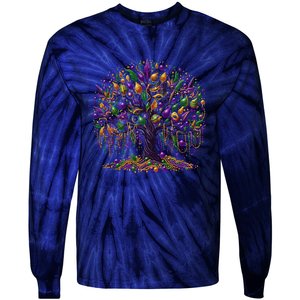 Mardi Gras Tree Beads New Orleans 2025 Festival Bead Tie-Dye Long Sleeve Shirt