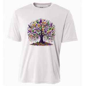 Mardi Gras Tree Beads New Orleans 2025 Festival Bead Cooling Performance Crew T-Shirt