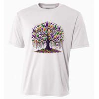 Mardi Gras Tree Beads New Orleans 2025 Festival Bead Cooling Performance Crew T-Shirt