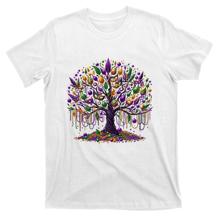 Mardi Gras Tree Beads New Orleans 2025 Festival Bead T-Shirt