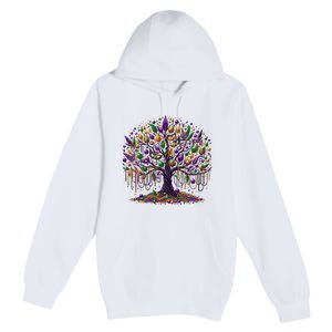 Mardi Gras Tree Beads New Orleans 2025 Festival Bead Premium Pullover Hoodie