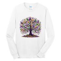 Mardi Gras Tree Beads New Orleans 2025 Festival Bead Tall Long Sleeve T-Shirt