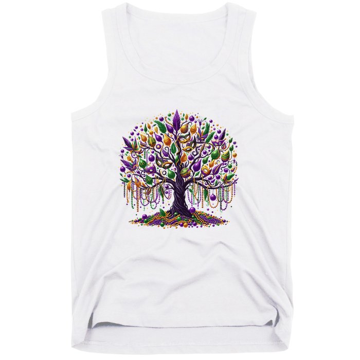 Mardi Gras Tree Beads New Orleans 2025 Festival Bead Tank Top