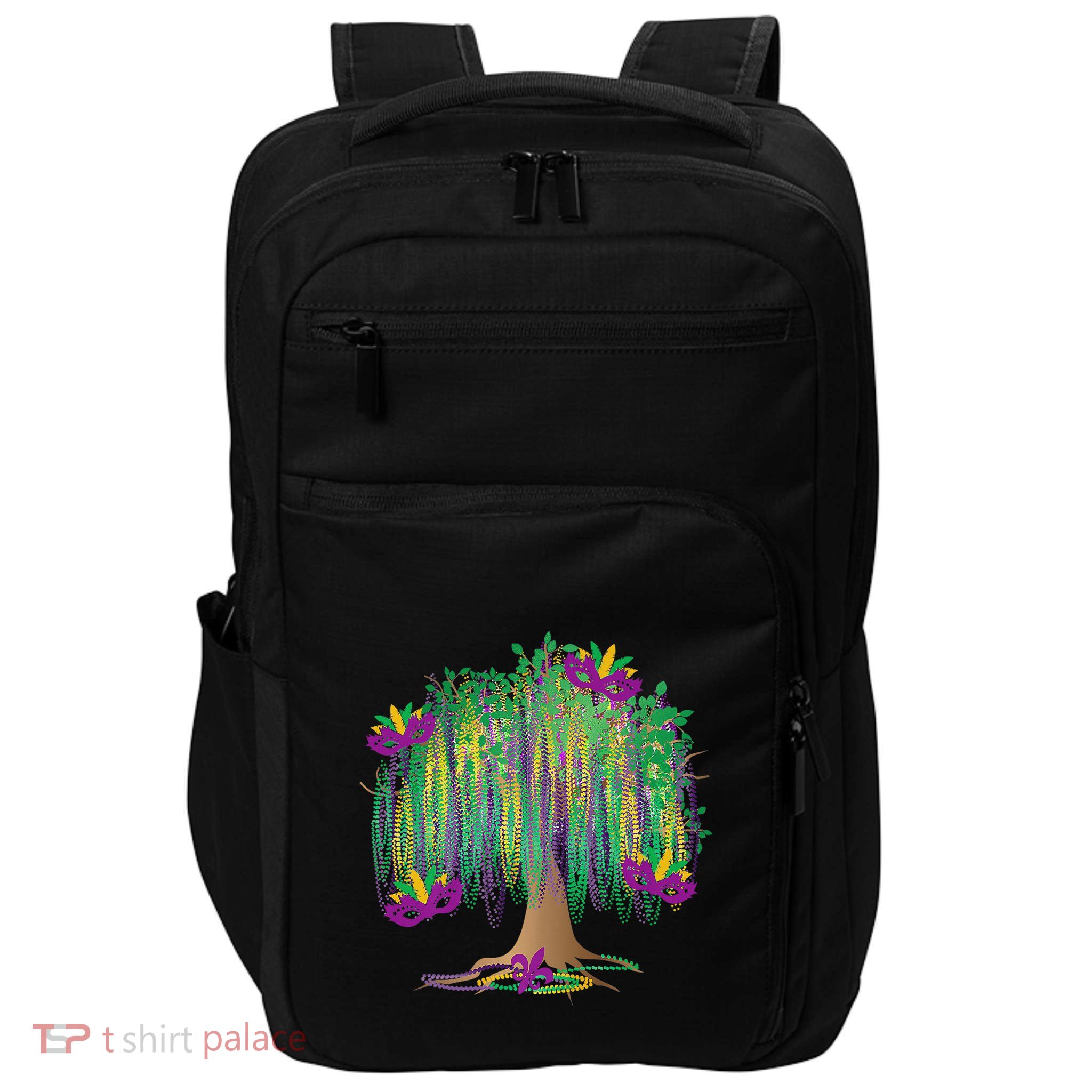 Mardi Gras Tree Beads New Orleans 2025 Festival Bead Impact Tech Backpack