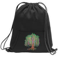 Mardi Gras Tree Beads New Orleans 2024 Watercolor Festival Sweatshirt Cinch Pack Bag