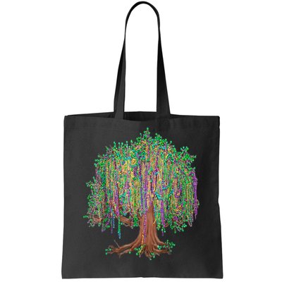 Mardi Gras Tree Beads New Orleans 2024 Watercolor Festival Tote Bag