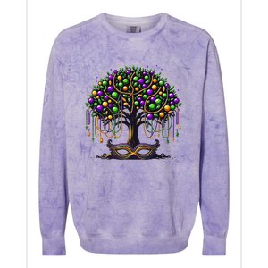 Mardi Gras Tree Beads New Orleans 2025 Festival Bead Colorblast Crewneck Sweatshirt