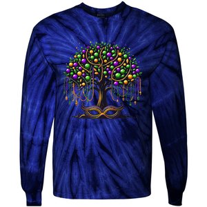 Mardi Gras Tree Beads New Orleans 2025 Festival Bead Tie-Dye Long Sleeve Shirt