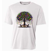 Mardi Gras Tree Beads New Orleans 2025 Festival Bead Cooling Performance Crew T-Shirt