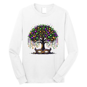 Mardi Gras Tree Beads New Orleans 2025 Festival Bead Long Sleeve Shirt