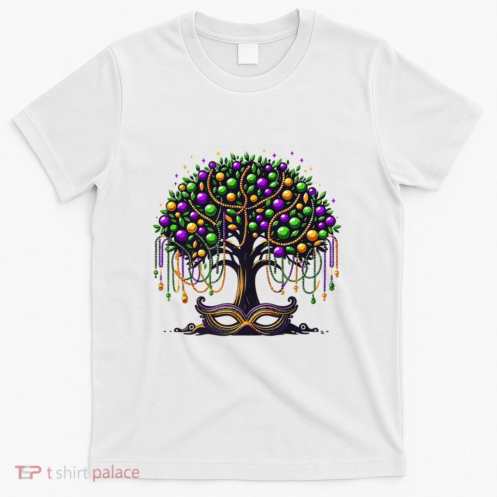Mardi Gras Tree Beads New Orleans 2025 Festival Bead T-Shirt