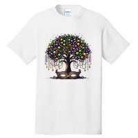 Mardi Gras Tree Beads New Orleans 2025 Festival Bead Tall T-Shirt