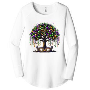 Mardi Gras Tree Beads New Orleans 2025 Festival Bead Women's Perfect Tri Tunic Long Sleeve Shirt