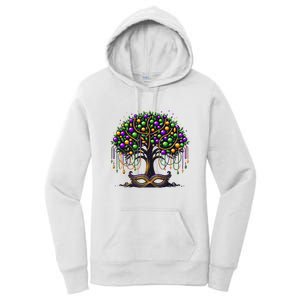 Mardi Gras Tree Beads New Orleans 2025 Festival Bead Women's Pullover Hoodie