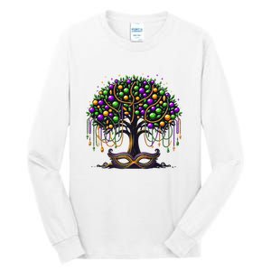 Mardi Gras Tree Beads New Orleans 2025 Festival Bead Tall Long Sleeve T-Shirt