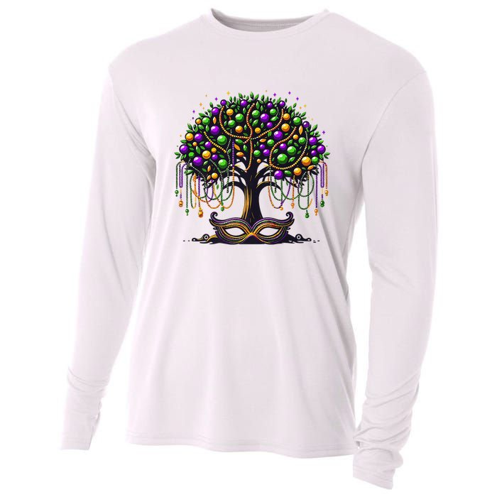 Mardi Gras Tree Beads New Orleans 2025 Festival Bead Cooling Performance Long Sleeve Crew