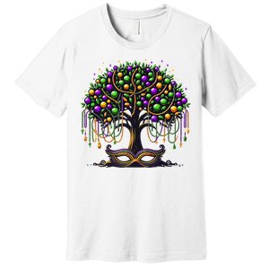 Mardi Gras Tree Beads New Orleans 2025 Festival Bead Premium T-Shirt