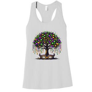 Mardi Gras Tree Beads New Orleans 2025 Festival Bead Women's Racerback Tank