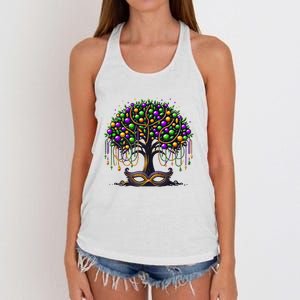 Mardi Gras Tree Beads New Orleans 2025 Festival Bead Women's Knotted Racerback Tank