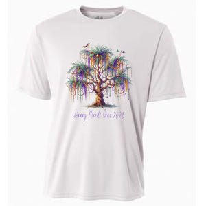 Mardi Gras Tree Beads New Orleans 2025 Festival Bead Cooling Performance Crew T-Shirt