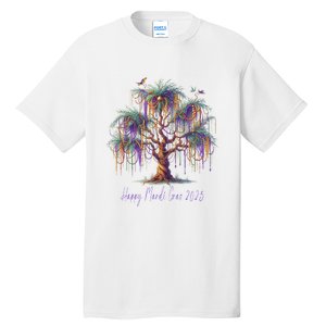 Mardi Gras Tree Beads New Orleans 2025 Festival Bead Tall T-Shirt