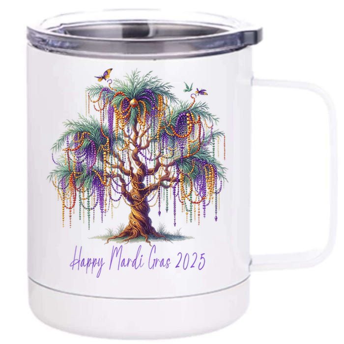 Mardi Gras Tree Beads New Orleans 2025 Festival Bead 12 oz Stainless Steel Tumbler Cup